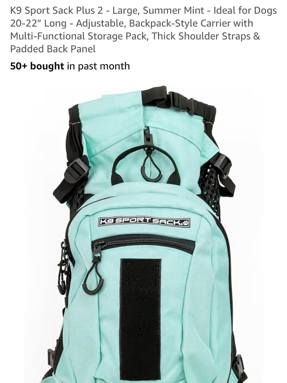 K9 Sport Sack Plus 2 Dog Carrier Backpack - Summer Mint